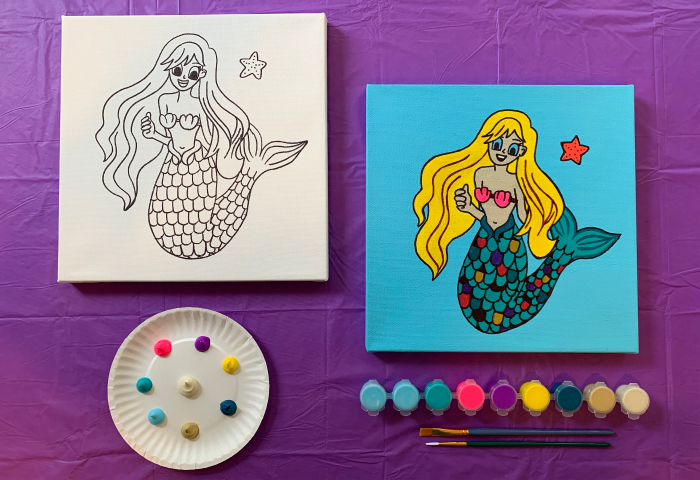 Mermaid Theme Paint Party Kit